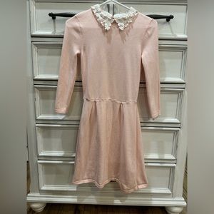 Pink Dress with Embroidered Petter Pan Collar ASOS Size US4